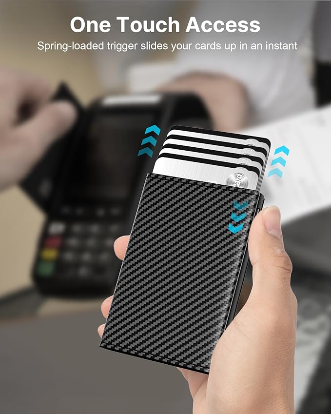 typecase Mens Wallet Card Holder: Pop Up Aluminum Case, Genuine Leather - Image 3