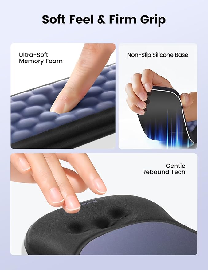 meatanty Keyboard and Mouse Wrist Rest Set, Ergonomic Wrist Pad Support - Image 6