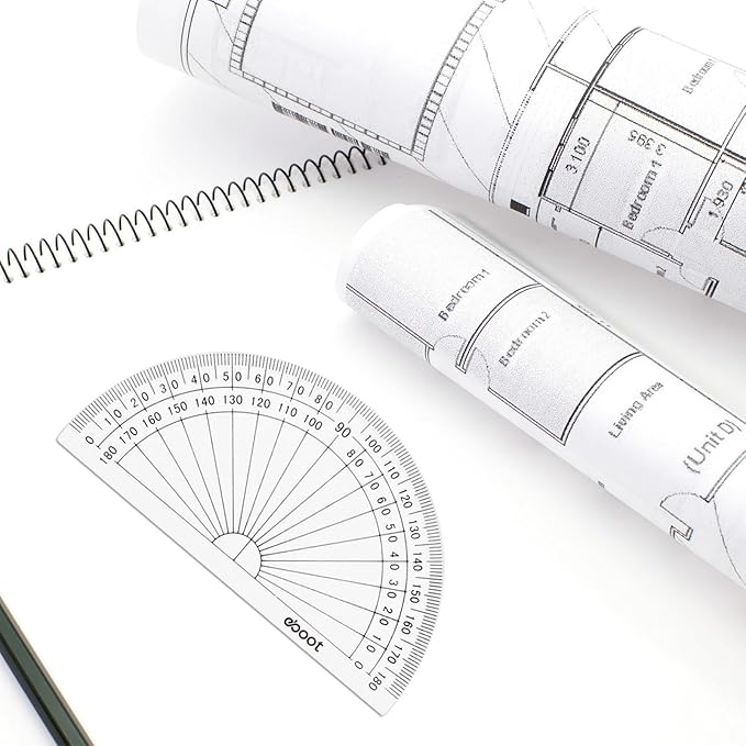 EBOOT 25 Pcs Math Protractors Plastic Protractor 180 Degrees, 4 Inches - Image 5