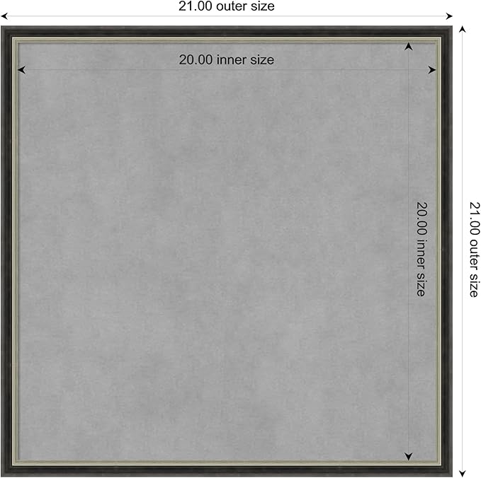 Amanti Art Black Framed Magnetic Board 21x21 Medium Vision Board - Image 3