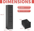 OPTYMIRA 5 Drawer Metal File Cabinet - Image 3