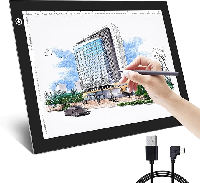 NXENTC A4 Tracing Light Pad, Ultra-Thin Tracing Light Box USB Power Artcraft by NXENTC