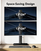 huanuo dual monitor stand for 13 to 34 shown in use