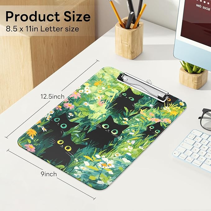 Luminzo Plastic Cute Clipboard Low-Profile Metal Clip, A4 Letter Size 9 x 12.5 - Image 2