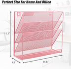 EASEPRES Desk File Organizer Mesh 4-Tier, Hanging Wall Mount Document - Image 2