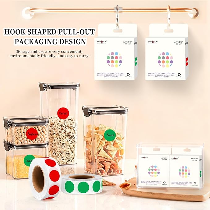 PARLAIM 2 Rolls 2000PCS 3/4" Round Circle Color-Code Dot Stickers, 2 Color - Image 7