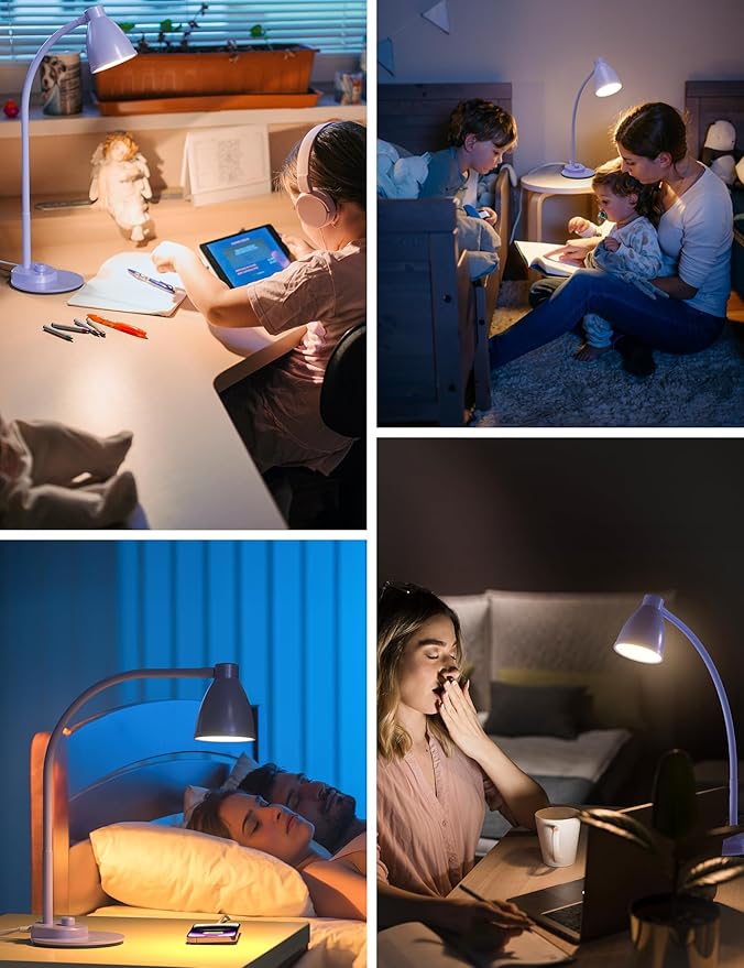 BOHON LED Desk Lamp with USB Charging Port, 3 Color Modes Fully Dimmable - Image 6