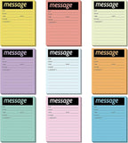 Geyee 9 Pieces Telephone Message Sticky Notes Pads 4 x 5 Inch Assorted Neon by Geyee