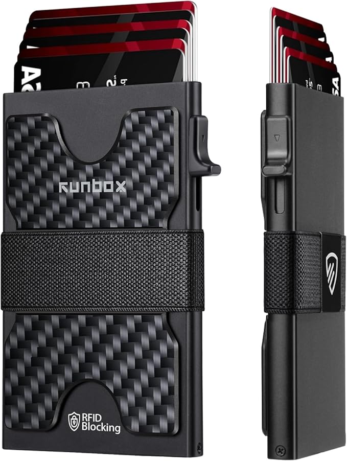 RUNBOX Slim Card Holder Wallet for Men, Minimalist RFID Blocking Wallet by RUNBOX