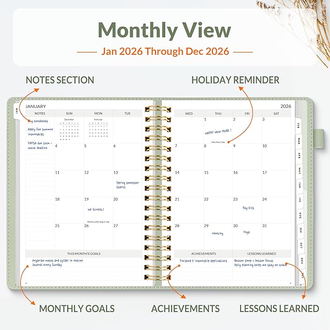 SUNEE 2026 Planner 5.9" x 8.3" – Dated Productivity Planner - Image 4