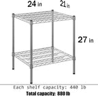 Regal Altair 21" Deep x 24" Wide x 27" Height Wire Shelving Kit | 2-Tier | NSF - Image 3