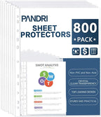 Sheet Protectors, PANDRI 800 Pack Clear Heavy Duty Plastic Page Protectors by PANDRI