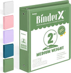 BinderX Extra Durable 3 Ring Binder, Round Ring 2 Inch Binders, Fits 450 Sheets by Sooez