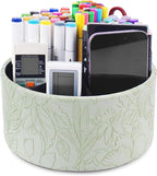 Hennaja Remote Control Holder, 360°Spinning PU Leather Desk TV Remote Caddy by Hennaja