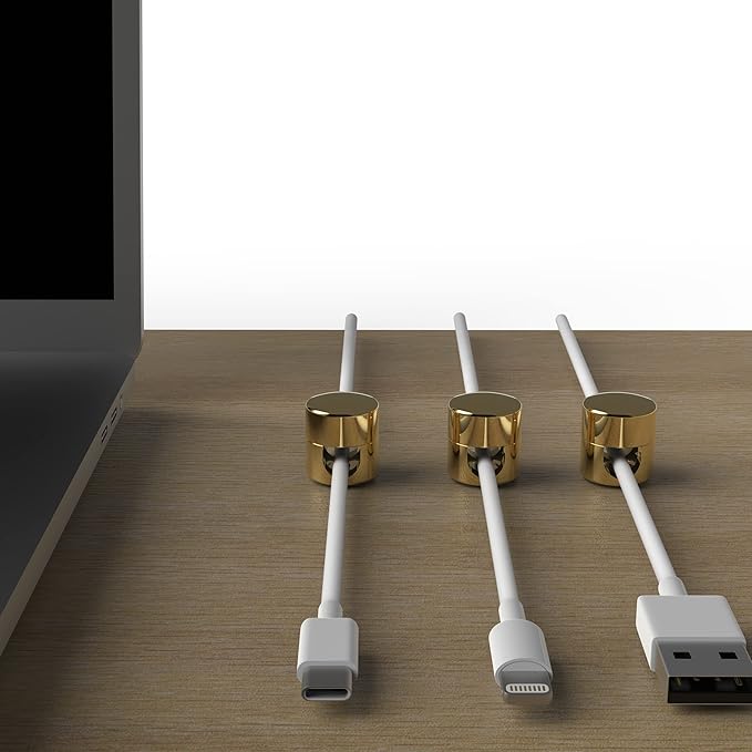 ICONIT Cable Anchors for Desk Organization Gold | Premium Aluminum Cord - Image 3