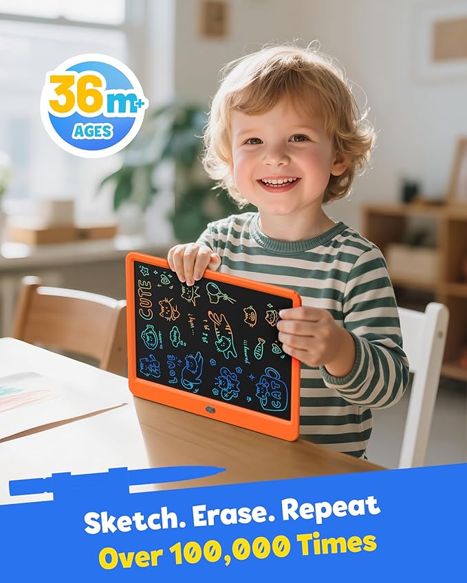 TEKFUN LCD Writing Tablet Doodle Board, 12inch Colorful Drawing Tablet Writing - Image 2