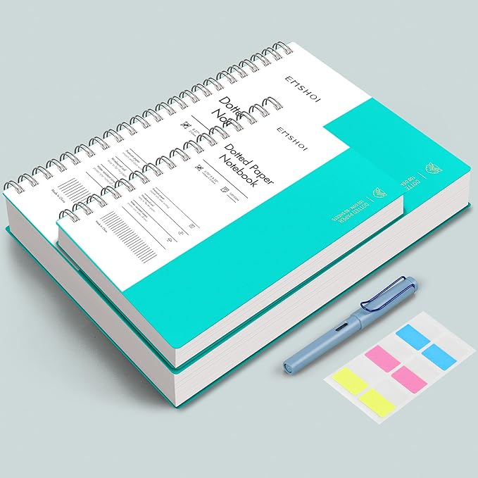 EMSHOI A4 Spiral Dotted Notebook, 11.2”x8.27” 300 Pages Bullet Dot Grid Journal - Image 4