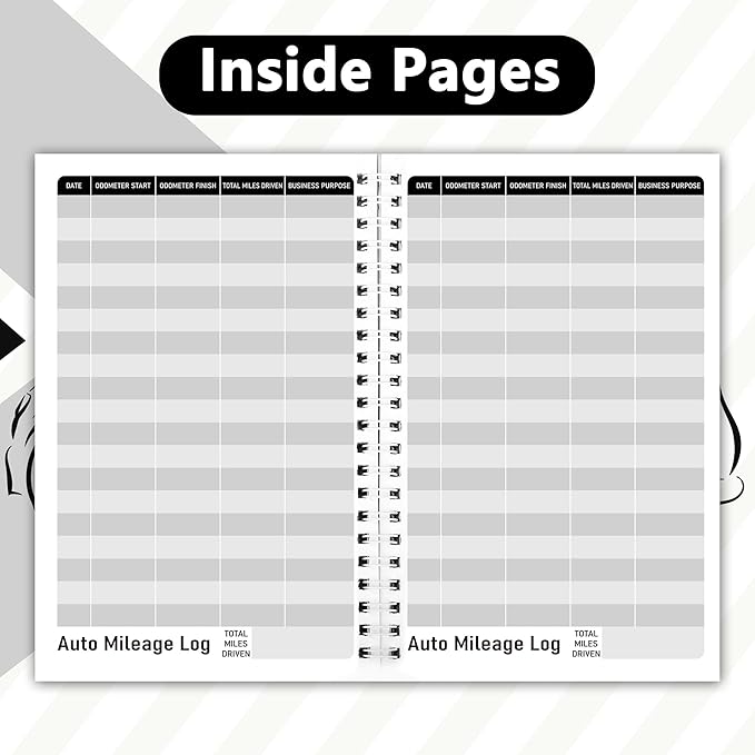 INKNOTE 2 Pcs Auto Mileage Log Book Expense Record Notebook - Image 7