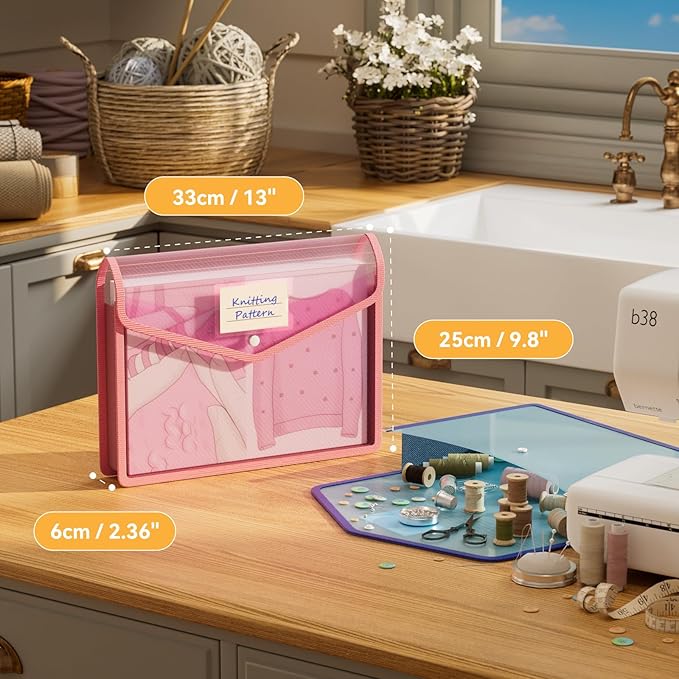ABC life 6 Pack Plastic Expanding File Folder, Transparent Envelopes - Image 5