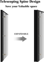 INFUN 1 Inch Telescoping 3 Ring Binder Black+White - Image 2