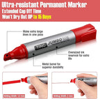 Fuutreo 32 Pcs Jumbo Permanent Markers Bulk Large Chisel Tip Permanent Markers - Image 3