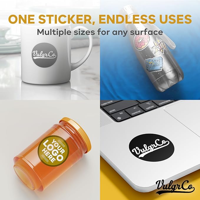 VulgrCo Custom Stickers, Image or Text- Vinyl Custom Labels Stickers - Image 5
