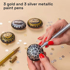 ARTISTRO 6 Acrylic Gold & Silver Paint Pens - Image 2