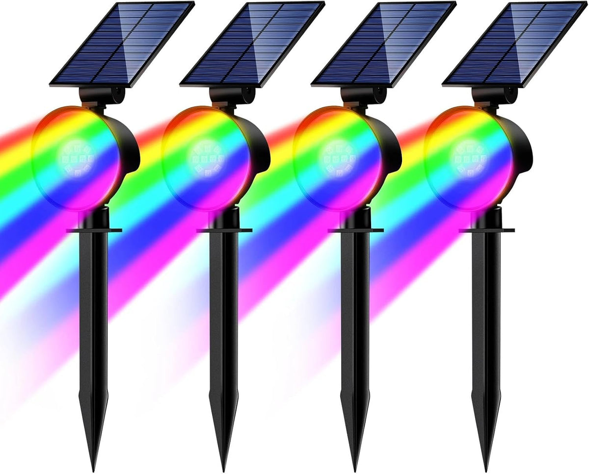 nipify Solar Spot Lights Outdoor Color Changing, Halloween RGB Spotlights