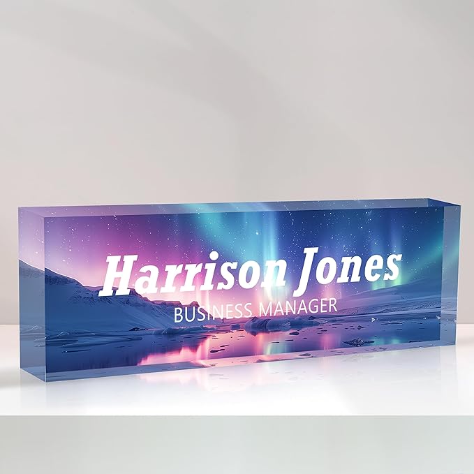 Personalized Name Plate for Desks, Custom Desk Name Plates, Acrylic Name Plate by EOBIBIFUN