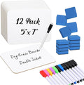 Affrolling 12 Sets Small Whiteboard Dry Erase Boards 5" x7'' Mini Double Sided by Affrolling