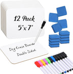 Affrolling 12 Sets Small Whiteboard Dry Erase Boards 5" x7'' Mini Double Sided by Affrolling