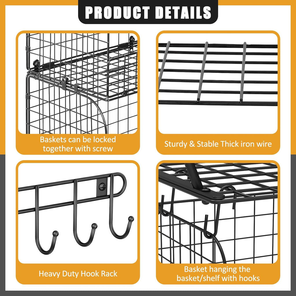 threehio 2 pack garage shelves wall mounted with, package contents