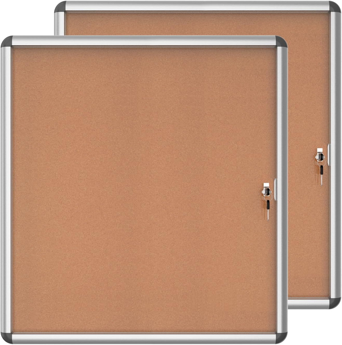 Mifuro 2 Pack 28"x26" Enclosed Bulletin Board, Lockable Weather-Resistant