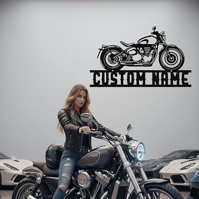 Custom Motorcycle Metal Sign Personalized Biker Name Sign Motorcycle Wall Art - Image 5