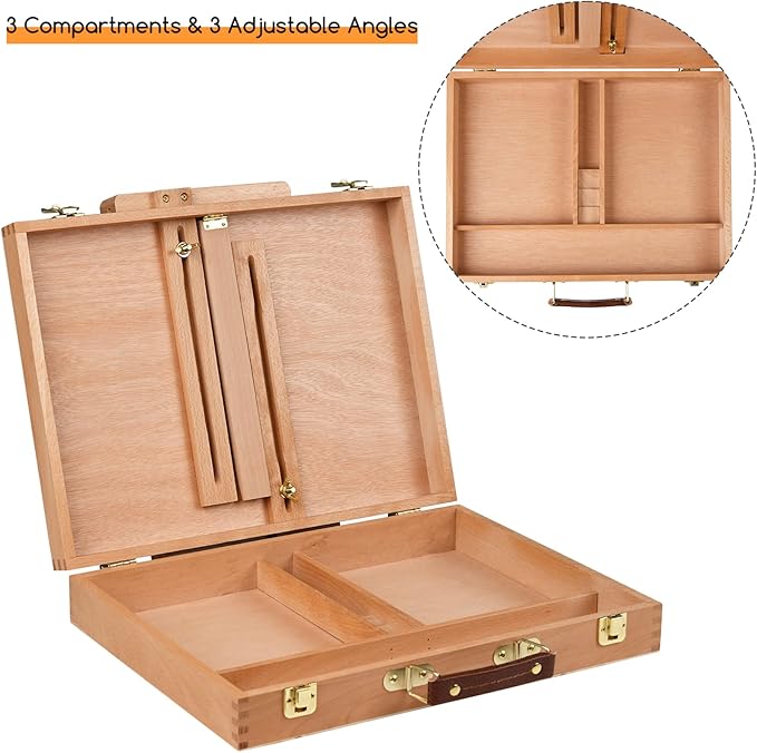 MEEDEN Tabletop Easel for Painting, Art Sketchbox Easel Holds Canvas up to 28'' - Image 3