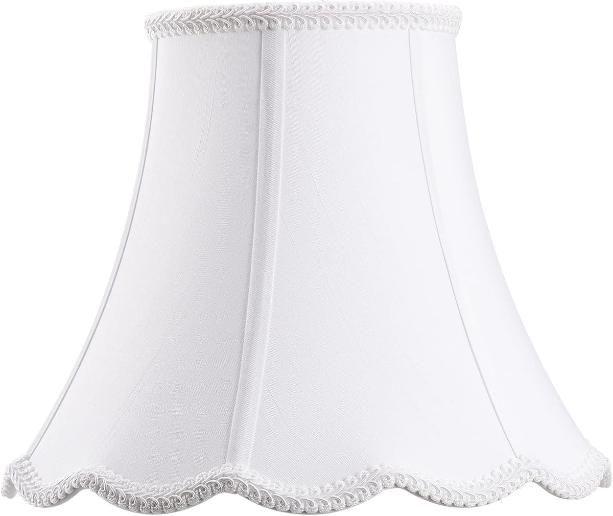 Bell Lamp Shade, Saangseon White Scalloped Lampshade Replacement, Lamp Harp