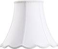 Bell Lamp Shade, Saangseon White Scalloped Lampshade Replacement, Lamp Harp by Saangseon