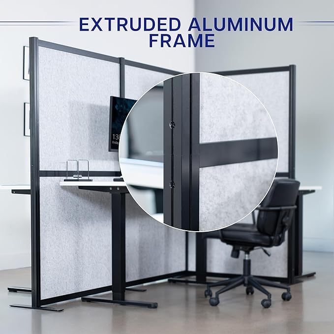 VIVO L-Shape Modular Corner Wall System, 3 Panels, Modern Professional Office - Image 6
