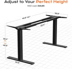 Huuger Dual Motor Electric Standing Desk Frame, Sit Stand up Desk Leg - Image 2