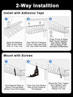 Delamu 2 Pack Metal Under Desk Cable Management Tray, U Channel Cord Organizer - Image 9