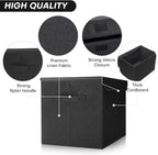 Bagnizer Large 22 Quart Linen Fabric Foldable Storage Bin Cube Organizer Basket - Image 3