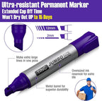 Fuutreo 10 Pack Jumbo Permanent Markers Bulk Large Chisel Tip Permanent Markers - Image 4