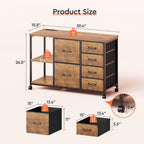 maihail 6 drawer file cabinet with charging station, close-up detail
