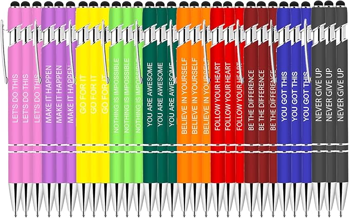 Luxeviss 30 Pcs Inspirational Pens Bulk by LuxevissWriteYourRise