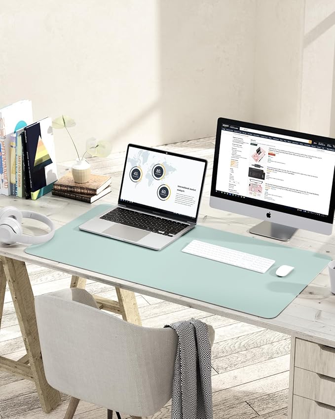 YSAGi Non-Slip Leather Desk Pad L Size, Waterproof Laptop Computer Desk - Image 7