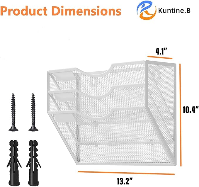 Kuntine.B Wall File Organizer Office Hanging Magazine Holder Wall File Organizer - Image 2