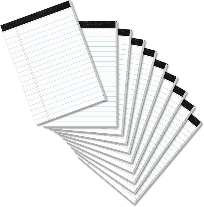 10 Pads Legal Pads 4x6 Inch Lined Ruled Perforated Writing Pad Small Notepads by notepads