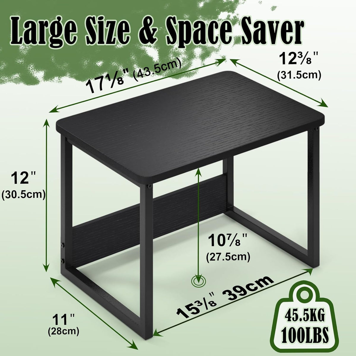 Printer Stand for Desk, 17.1"x12.4" Desktop Printer Stand Shelf Org...