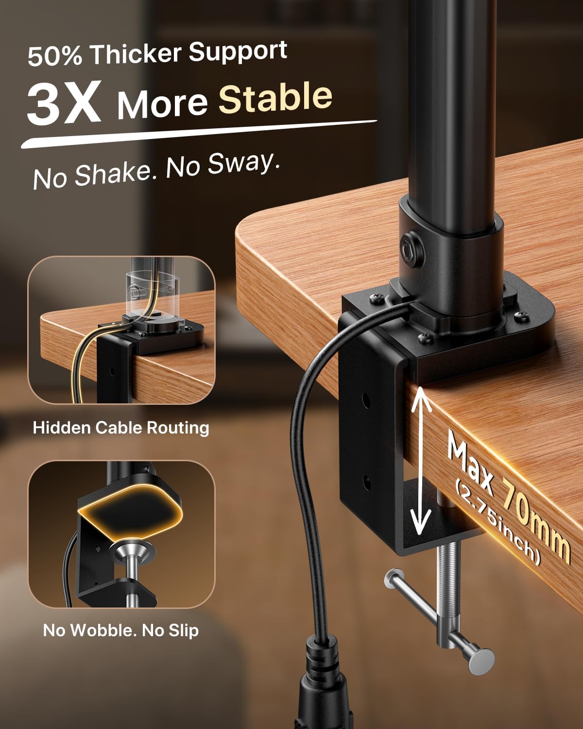 onemix 42" desk lamp for home office with showing dimensions