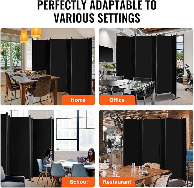 VEVOR Room Divider, 6 Panel Room Divider, Folding Privacy Screen and Portable - Image 6